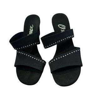 Onex Size 6.5 Velvet Rhinestone Heels